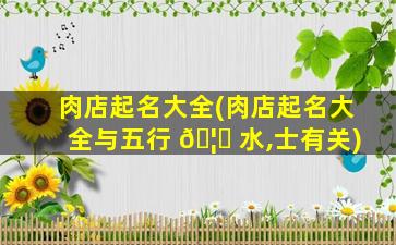 肉店起名大全(肉店起名大全与五行 🦆 水,士有关)
